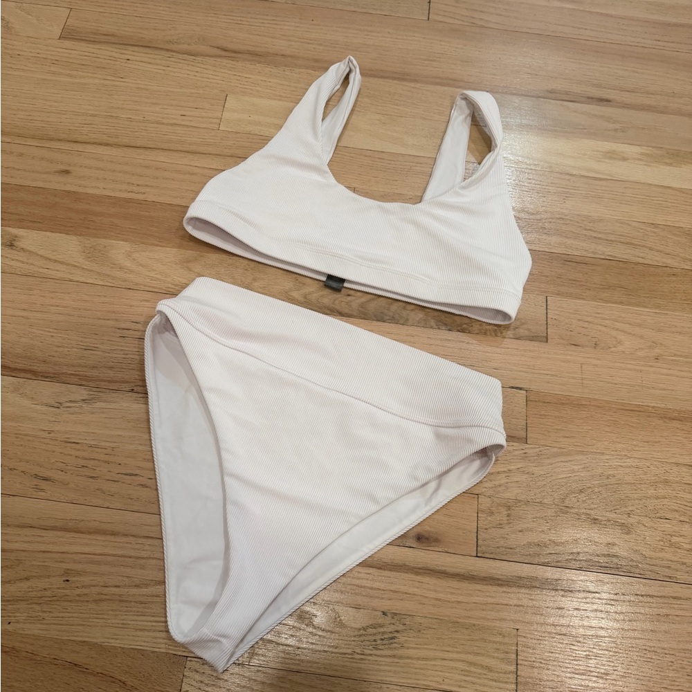 Beach Riot white Ribbed Bikini